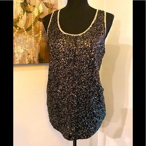NWOT INC Sequin Racerback Tank L